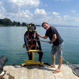 Xavier Coquoz et son collègue scaphandrier.